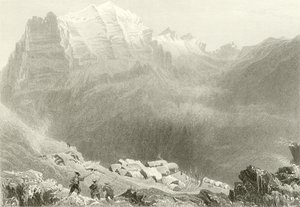 Dormeilleuse, korkeat Alpit, Felix Neffsin työn näyttämönä. tekijältä William Henry Bartlett
