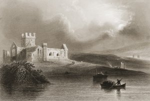 Dunbrody Abbey, Wexfordin kreivikunta, Irlanti, George Virtuen teoksesta "Scenery and Antiquities of Ireland", 1860-luku tekijältä William Henry Bartlett