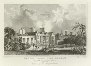 Easton Lodge, lähellä Great Dunmowia, varakreivi Maynardin kotipaikkaa Essexissä tekijältä William Henry Bartlett