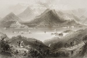 Glengarriff, Corkin kreivikunta, Irlanti, George Virtuen teoksesta "Scenery and Antiquities of Ireland", 1860-luku tekijältä William Henry Bartlett