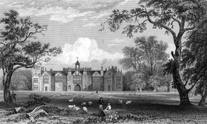 Gosfield Hall, Essex, kaiverrus Robert Sands, 1832 tekijältä William Henry Bartlett