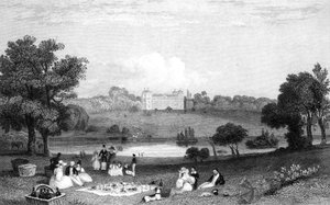 Hallingbury Place, Essex, kaiverrettu Henry Wallisin toimesta, 1832. tekijältä William Henry Bartlett