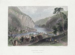 Harpers Ferry (Potomacin puolelta), pubi. 1839 (käsinvärinen kaiverrus)