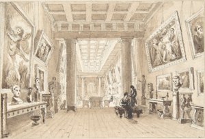 Thomas Hopen taidegallerian sisätila, Duchess Street, Lontoo tekijältä William Henry Bartlett