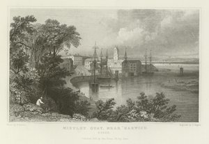 Mistley Quay, lähellä Harwichia, Essexissä. tekijältä William Henry Bartlett