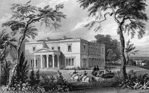 Stisted Hall, lähellä Braintreetä, Essex, kaiverrus John Carr Armytage, 1832 tekijältä William Henry Bartlett