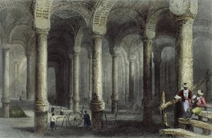 Bin-Veber-Diregin vesisäiliö, tai Tuhat ja yksi, Istanbul, kaiverrus J. Carter, n. 1850 (akvatinta) tekijältä William Henry Bartlett