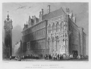 Kaupungintalo, Gent (kaiverrus) tekijältä William Henry Bartlett
