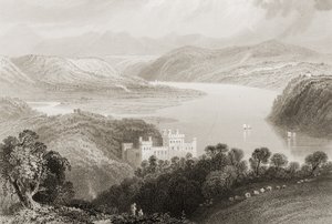 Valley of the Blackwater Youghalin (Corkin kreivikunta) ja Lismoren (Waterfordin kreivikunta), Irlanti, George Virtuen teoksesta "Scenery and Antiquities of Ireland", 1860-luku tekijältä William Henry Bartlett