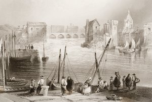 Näkymä Galwaysta Claddaghista, Galwayn kreivikunnasta, Irlannista, George Virtuen "Scenery and Antiquities of Ireland", 1860-luku tekijältä William Henry Bartlett