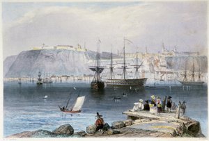 Vue de Québec et de son port (Kanada) - William Henry Bartlettin "" Canadian Scenery illustrated" -julkaisussa, toim. George Virtue tekijältä William Henry Bartlett