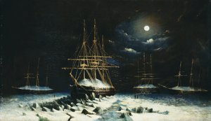Brittiläisen laivaston Franklinin etsintäretkikunta: H.M.S Resolute, Assistance, Intrepid ja Pioneer talvehtimassa arktisella alueella, 1850-51