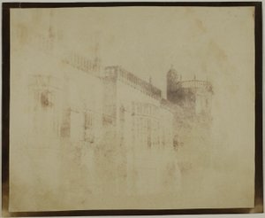 Lacockin luostari, etelärintama kohti Sharingtonin tornia tekijältä William Henry Fox Talbot