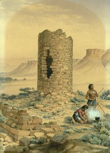 Muinainen kivinen pyöreä torni, 1875.
