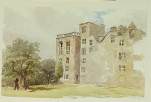 Hardwick Old Hall (akvarelli paperille) tekijältä William Henry Hunt