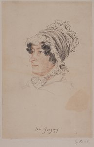 Rouva Hannah Gregory (punainen ja harmaa liitu paperille) tekijältä William Henry Hunt
