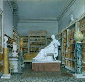 Vanha kirjasto, Chatsworth (akvarelli paperille) tekijältä William Henry Hunt