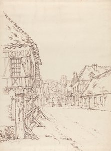 Näkymä kadulle ranskalaisessa kaupungissa tekijältä William Henry Hunt