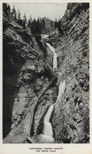 Coloradon kanjonit: Cheyenne Canon, South, Seven Falls (m/v kuva) tekijältä William Henry Jackson