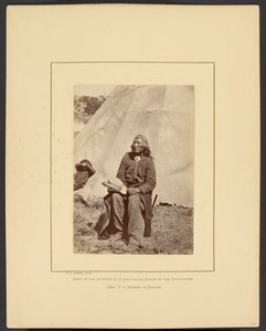 [Washakie tai ampuu puhvelin juosten, shoshonet, Wind River Mountains, Wyoming] tekijältä William Henry Jackson