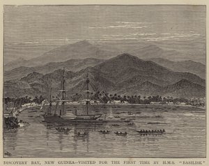 Discovery Bay, Uusi-Guinea, jossa HMS Basilisk vieraili ensimmäistä kertaa tekijältä William Henry James Boot