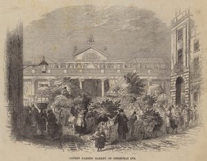 Covent Gardenin markkinat jouluaattona tekijältä William Henry Pike