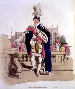 Sukkanauharitari, William Millerin julkaisemasta Costume of Great Britain -kirjasta tekijältä William Henry Pyne