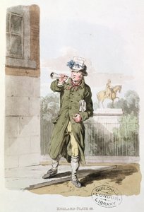 The Newsman from "Costume of Great Britain" (tulostus) tekijältä William Henry Pyne