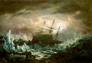 HMS "Terrorin" vaarallinen sijainti arktisilla alueilla kesällä 1837, kapteeni Backin johdolla tekijältä William Henry Smyth