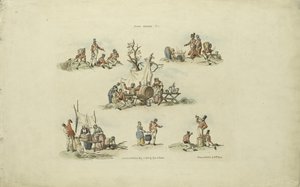 Leirikohtaukset, 1803 (värillinen etsaus) tekijältä William Henry after Pyne