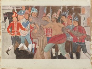 Ristin asema nro 2: Risti lasketaan Jeesuksen päälle, n. 1936.
