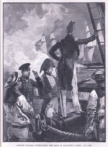 Kapteeni Walpole sieppaamassa Duke of Saldanhan laivoja
