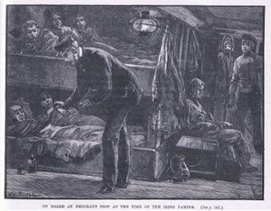 Siirtolaivalla Irlannin nälänhädän aikaan 1846 jKr
