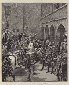 Kuningatar Victoria julistettiin Pyhän Jaakobin palatsissa 21. kesäkuuta 1837