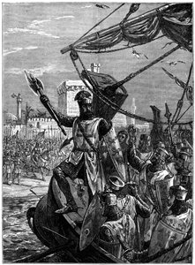 Richard I, Coeur de Lion laskeutui Jaffa Joppaan, syyskuussa 1191, c1880.