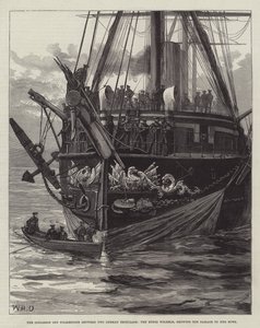 Törmäys Folkestonen edustalla kahden saksalaisen Ironcladin, Konig Wilhelmin, välillä, joka näyttää jousiensa vauriot