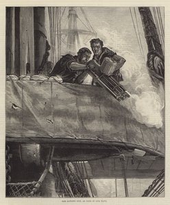 Gatling Gun, jota käytetään laivastossamme tekijältä William Heysham Overend