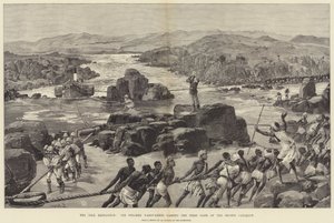 Niilin retkikunta, höyrylaiva Nassif-Kheir ohittaa toisen kaihien ensimmäisen portin tekijältä William Heysham Overend