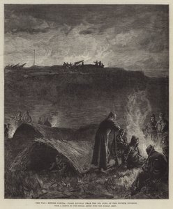 Sota ennen Plevnaa; Night Bivouac lähellä neljännen divisioonan suuria aseita