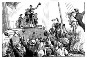 Kuningatar lähtee Kingstownista, kuninkaallinen vierailu Irlantiin, c1849, 1888.