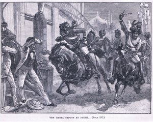 Kapinalliset Sepoys Delhissä 1857 jKr