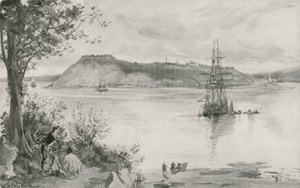 Näkymä Quebecin kaupunkiin ja linnoitukselle. 1759 jKr