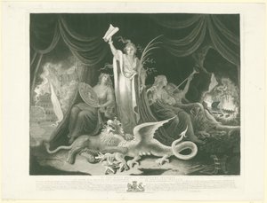 Allegoria Ison-Britannian vallasta, 1787 Brittiläisen kansakunnan kasvava loisto (otsikko esineessä)