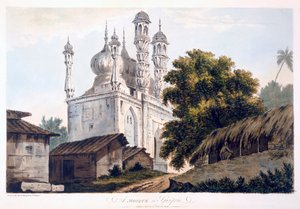 Moskeija Gazipoorissa, 1787 (akvatinta) (katso myös 179847) tekijältä William Hodges