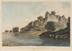 Näkymä Iionpoorin linnoituksesta [Firuz Shah Tughluqin linnoitus, Jaunpur, Uttar Pradesh, 1360] Goomty-joen [Gumti] rannalla teoksesta Select Views in India