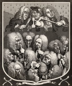 A Consultation of Physicians, tai The Company of Undertakers, teoksesta The Works of William Hogarth, julkaistu 1833 (litho) tekijältä William Hogarth