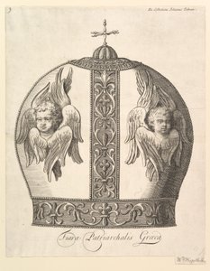 Kreikan patriarkaalinen kruunu - Tiara patriarkaalinen kreikkalainen Aubry de La Mottrayes Travels..., 1723-24. tekijältä William Hogarth