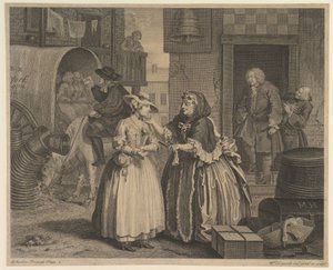 Porton vaiheita, laatta 1 tekijältä William Hogarth