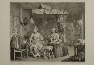 Ilotytön tie: taulu 3 tekijältä William Hogarth