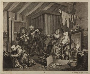Ilotytön tie, taulu 5 tekijältä William Hogarth